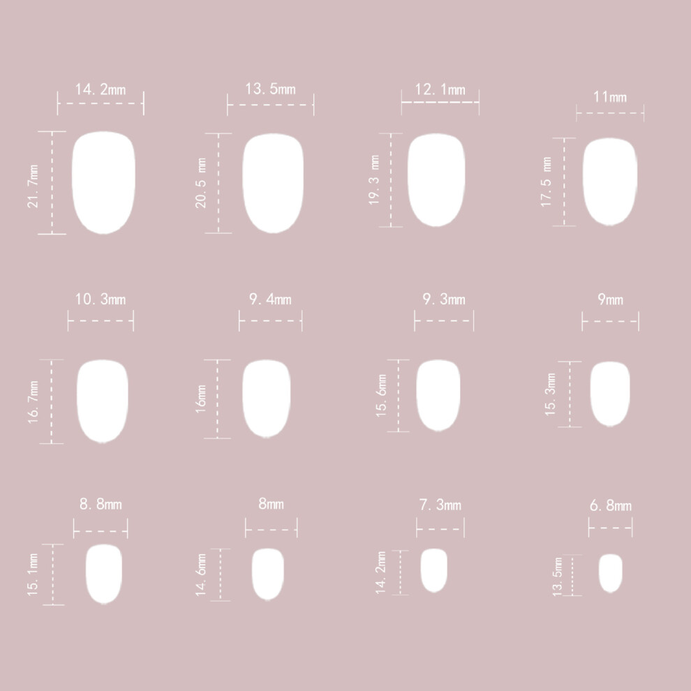 Dachuang Beauty 24Pcs Almond Press-On Nails, Polka Dot Design, Reusable