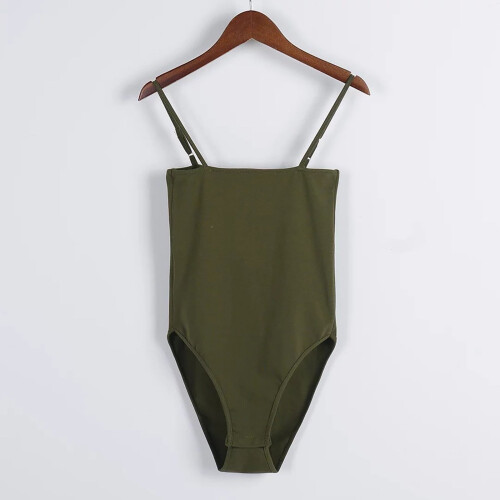 Women's Summer Backless Adjustable Spaghetti Strap Club Bodysuits 1