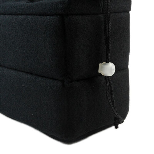 Camera Bag Camera Insert Bag with Drawstring Adjustable Divider Camera Lens Soft Bag for ,, Black 2