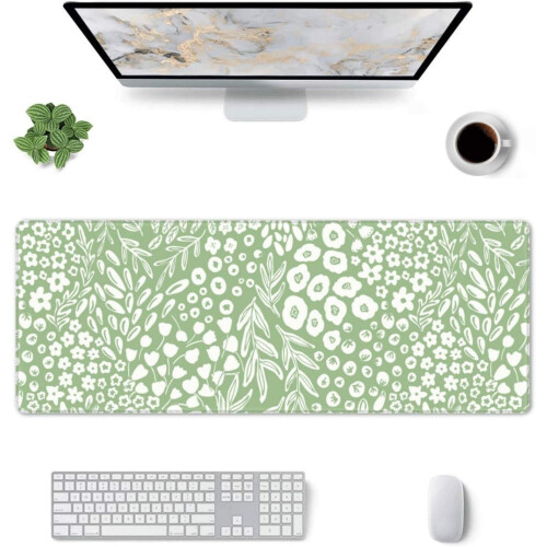 XXL Πράσινο Mouse Pad (31,5x15,7 ίντσες), Αισθητικό Επιτραπέζιο Χαλί, Συμβατό με Όλα τα 1