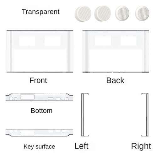 Protective Case Rocker Cap for Legion Go Monitor Game Console Game Frame Shell Plastic PC Protective Cover Transprent 1