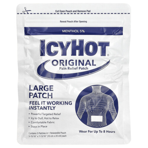 Icy Hot, Πρωτότυπη Αντιμετώπιση ΔOLOR Patch, Μεγάλη, 5 Patch 2