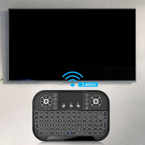 Fly Air Mouse Remote Control 2.4G -Compatible Backlit Handheld Remote with Touchpad Rechargeable for PC Laptop 1