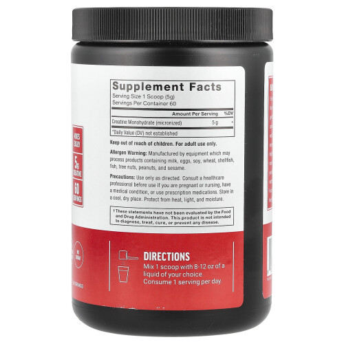 Force Factor, Creatine Monohydrate Powder, Unflavored, 10.6 oz (300 g) 1