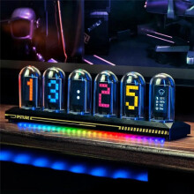 DIY LED Nixie Tube Clock RGB IPS Color Screen Digital Clock Glows WIFI Analog Clocks for Esports Game Desktop Decor