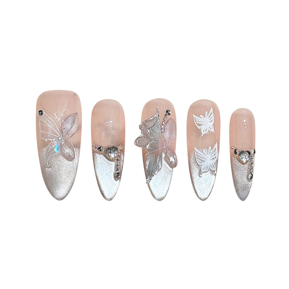 Reach-Tools (M) Pink Cat Eye Fake Nails, Resin, No Pressure