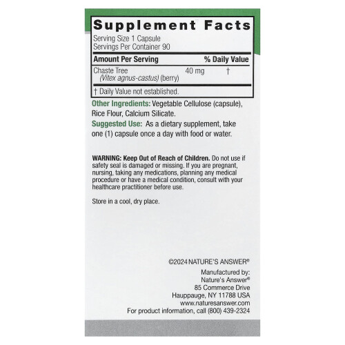 Nature's Answer, Witex, 40 mg, 90 Wegetariańskich Kapsułek 1