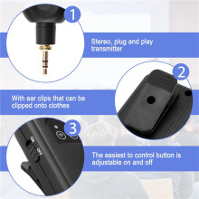 Wireless In-Ear Monitor System 2.4Ghz Wireless IEM System with Transmitter Receiver Automatic for Studio Live
