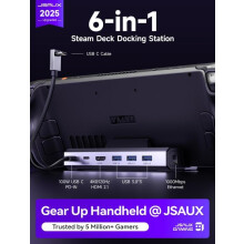 JSAUX Steam Deck Dock 4K@120Hz(6-in-1), Docking Station for Steam Deck OLED/ROG Ally X/Legion Go (S)/MSI Claw, Steam Dock with HDMI 2.1