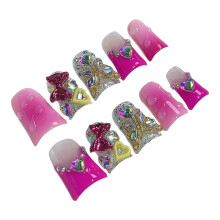 (L) Frosted Blush Pink Duckbill Nails 10pcs