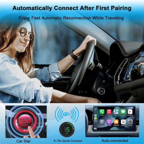 2-In-1 Carplay Android Auto Adapter Wireless Carplay Adapter Dongle Plug and  for 2