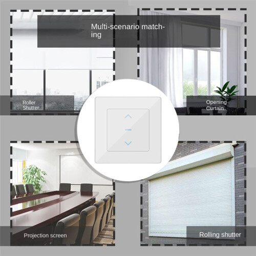 WiFi  Curtain  Touch Design for Motorized Curtains Blinds Work+Alexa  and  Life App Black EU Plug 1