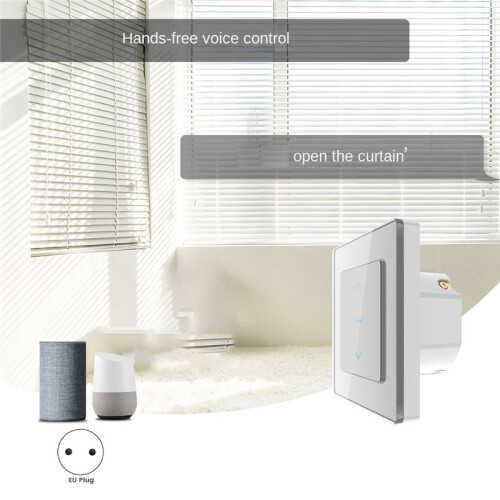 WiFi  Curtain  Touch Design for Motorized Curtains Blinds Work+Alexa  and  Life App Black EU Plug 2