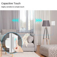 Interruptor de Cortina Inteligente WiFi com Design de Toque para Cortinas Motorizadas, Persianas, Work+Alexa, e Aplicativo Life, Preto,
