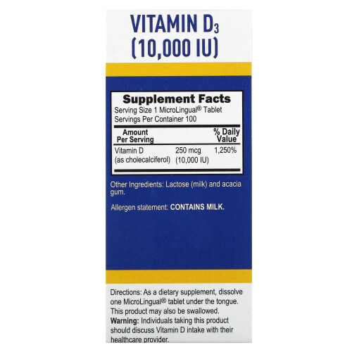 Superior Source, D3, Extra Strength, 250 mcg (10,000 IU), 100 Tabletki MicroLingual Instant Dissolve 1