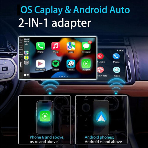 2 in 1 Wireless CarPlay Adapter Android Auto Wired to Wireless  Box Adapter for + Android+Car From 2016 1