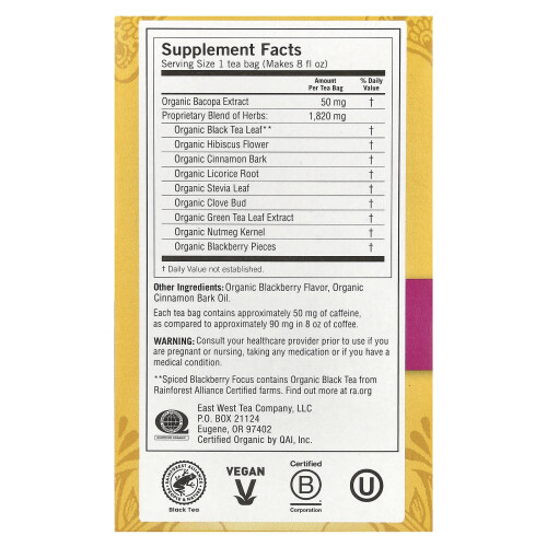 Yogi Tea, Tè alla Mirtillo Nero, 16 Sacchetti da Tè, 1.12 oz (32 g) 1