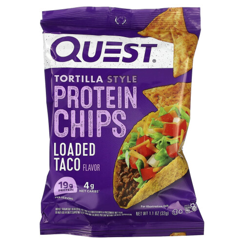 Quest Nutrition, Τορτίγια-Στυλ Προτεϊνικά Χιπς, Λοάντ Τάκο, 8 Συσκευές, 1.1 oz (32 g) Κάθε 1