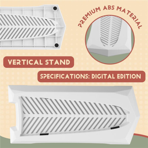 Support Vertical pour Console  5 Slim Digital Edition avec Bouches D'Aération Intégrées et Pieds Antidérapants Blanc 2