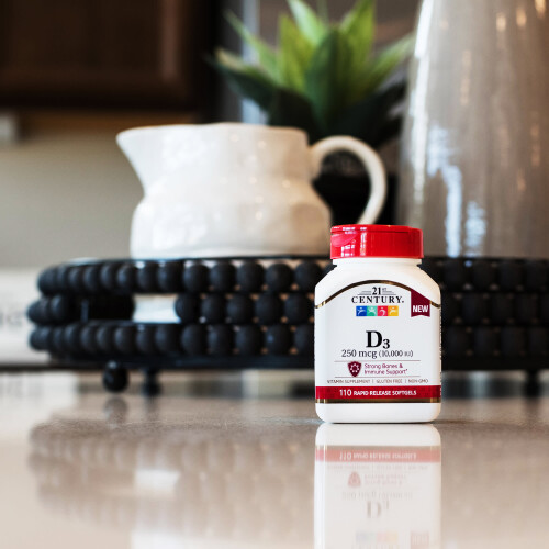 Vitamina D3, 250 mcg (10,000 IU), 110 Capsule moale rapide 2
