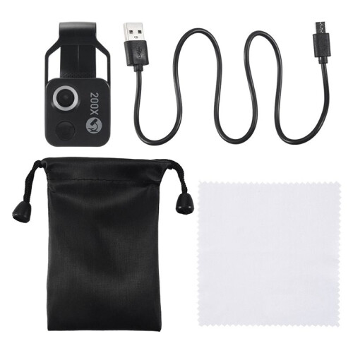 200X Magnification Microscope Lens Mobile LED Light Micro-Type Pocket Macro Lens for Ios Android All Smartphones,White 2