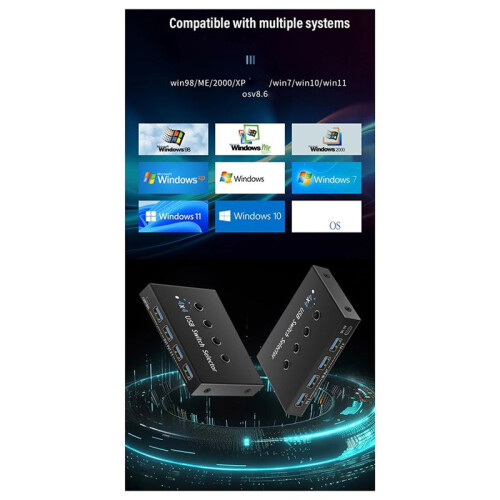 USB 3.0   Selector 4 Computer Laptop PC Host Sharing 4 USB Devices KVM Switcher Box Share Printer Mouse Keyboard 1