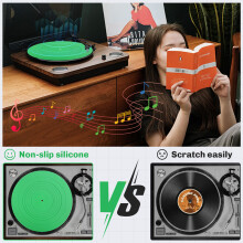 295mm Silicone Turntable Mat Anti-Vibration Slipmat Record Mat for LP Vinyl Record Player Audio Replacement Accessory E