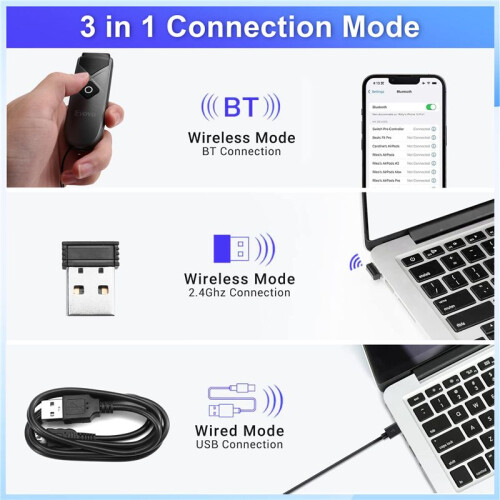 Eyoyo  Portable 1D 2D  2.4G Barcode Scanner QR Code Screen Image Reader 2