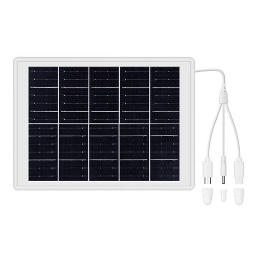 8W Solar Panels for Security Camera Built-in Battery with 3-In-1 Cable IP65 Waterproof 360 Adjustable Security Mount 1