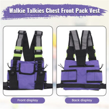 Walkie Talkie Double Chest Bag Radio Reflective Chest Harness Holder Bag Vest Rig Walkie Talkies Front Pack Pouch Case C