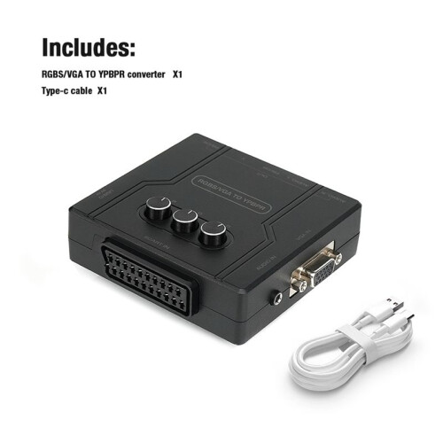 Convertitore Componente RGBS VGA A YPBPR Convertitore SCART A YPBPR per Console di Gioco Retrò  64 PS1 PS2 Dreamcast 1