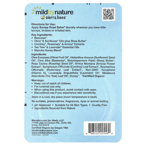 Bumpy Road Salve Mild By Nature, 0,6 oz (17 g) 2