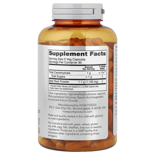 NOW Foods Beet Root Capsules - 180 vcaps 1