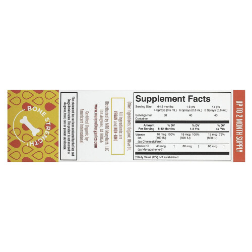 Vitamina D3 + K2 Liquido de MaryRuth's, sin sabor, 1 fl oz (30 ml) 1