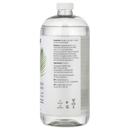 NOW Foods NOW Foods, Λύσεις, Γλυκερίνη Φυτικών, 32 fl oz (946 ml) 1