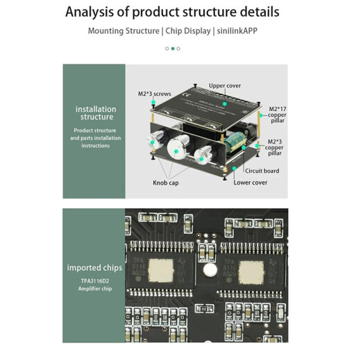 XY-E100H2.1 Channel  Audio Amplifier Board Module TPA3116 50Wx2+100W Subwoofer Multi-Function Module