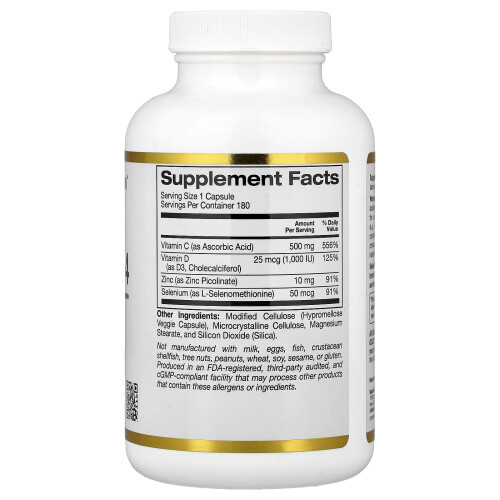 California Gold Nutrition, Immune Complex 4, 180 Veggie Capsules 1