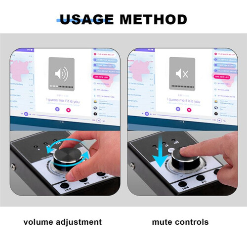 Sound Card Computer Multi Media Volume Controller Audio Interface for PC Laptop Android Streaming Video Mute Control