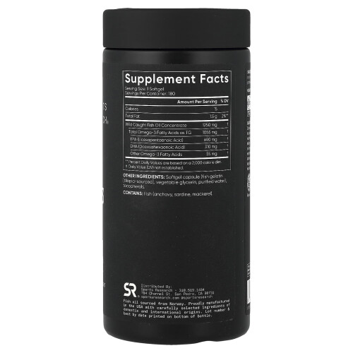 Sports Research, Óleo de Peixe com Omega-3, Triplo Poder, 180 Softgels 1