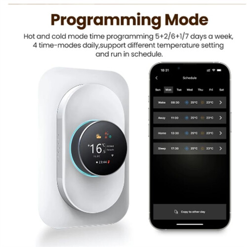 TUYA 24V WiFi Thermostat for HVAC System Heat Pump, Programmable Temperature Controller Work for Alexa,  Home 1