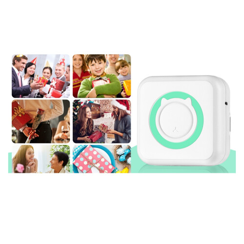 Thermal Printer Portable Wireless  Inkless Printer for Photos Receipts Notes Memo Labels Green 2
