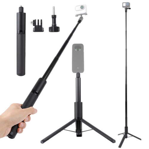 Tripé ExtensíVel de Selfie Stick de 48 Polegadas para  ONE X2 X3  para  Hero 12 11 10 9 8 7 6 5 Max para  Action 4 3 2 1