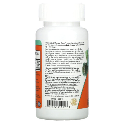 NOW Foods NOW Foods, Σίδηρος, Δύο Δύναμη, 36 mg, 90 Βιολογικά Φιαλίδια 2