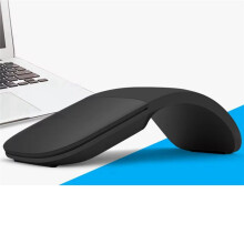 Portable Wireless Curved Touch Mouse Foldable Ultra-Thin Silent Ergonomic Computer Mouse for PC Laptops Black