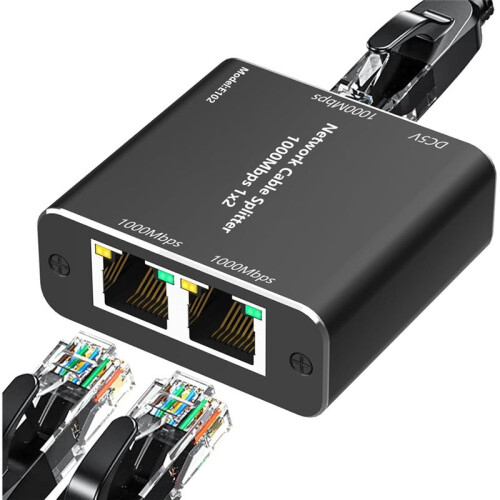 RJ45 Splitter Connector Adapter Gigabit Network Splitter 1 to 2 Ethernet Splitter Network Cable Splitter 2