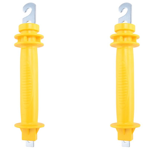 8-Pack Electric Fence Rubber Gate, Electric Fence Spring Handle, Insulated Plastic Handle, Yellow Rubber Gate Handle 2