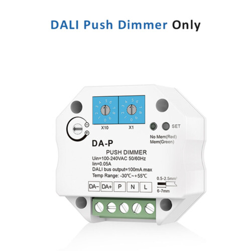 For DALI Push LED Dimmer 110v 220v 240v with Memory Function for DALI Driver or Ballasts Dimming Speed Adjustable Dimmer 2