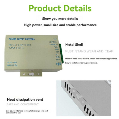 DC12V 5A Door Access Control System  Power Supply AC 110-240V for Electronic Lock Face Access Control System 2