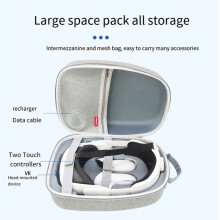 Harte EVA-Aufbewahrungstasche für Meta Quest3 VR-Headset-HüLle für Meta Quest3-Aufbewahrungsbox VR-Schutzschalenbox Grau