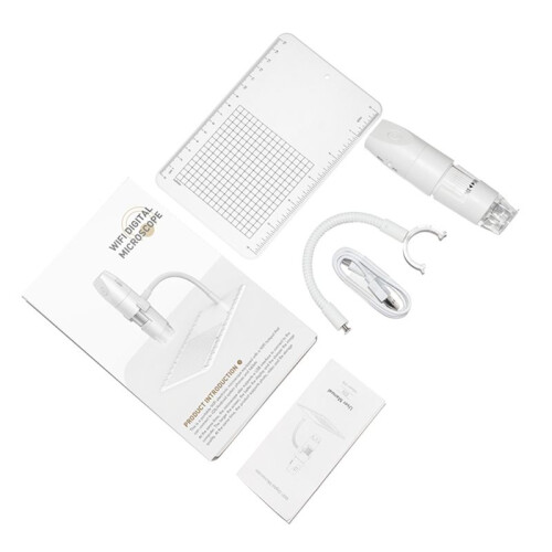 1000X WiFi USB Digital Microscope 4.3inch Screen Electronic 1080P Soldering Coin Microscope with 8 LED Light White 1